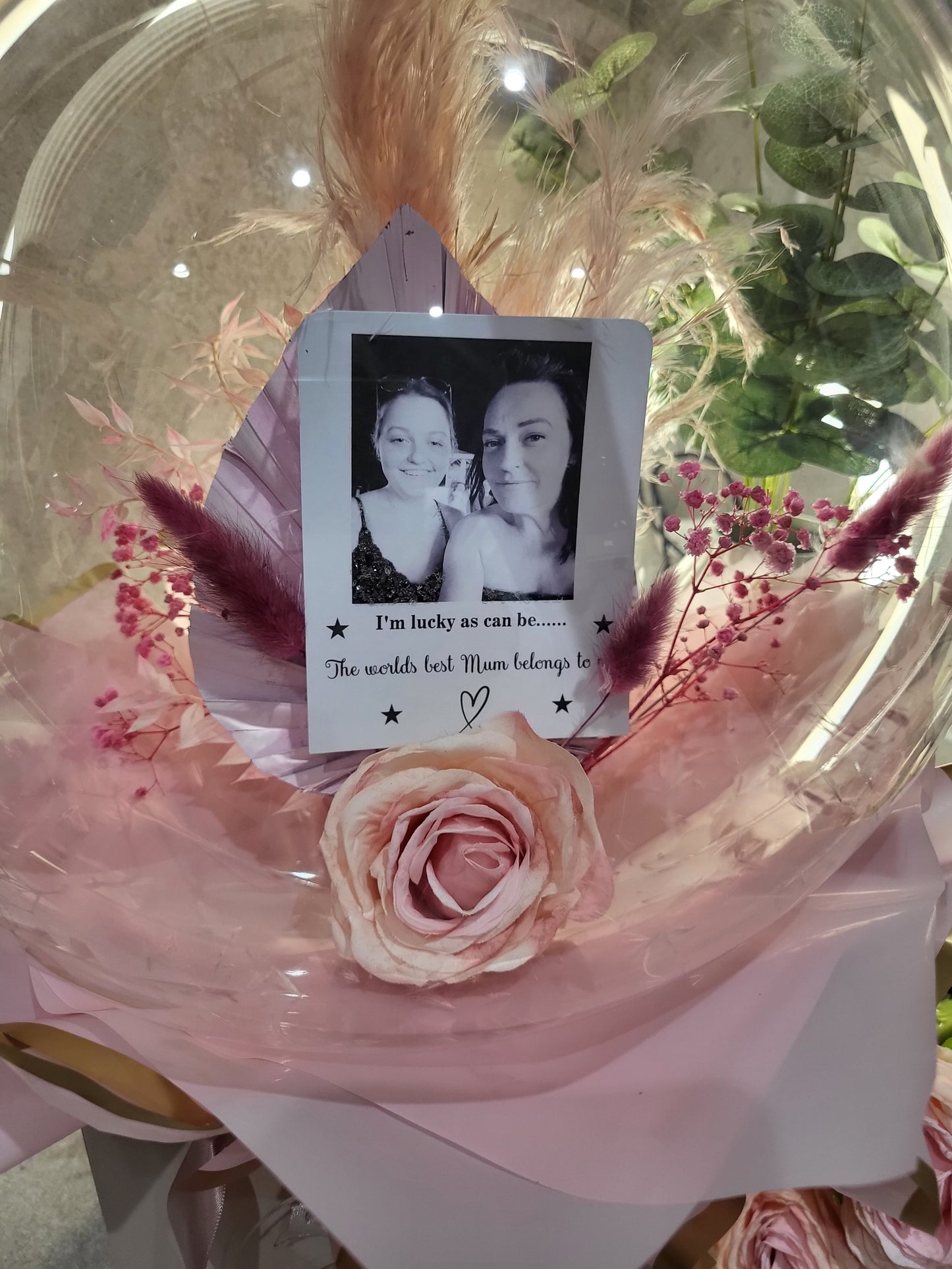 Picture Perfect Pink dried Flower Balloon Bouquet