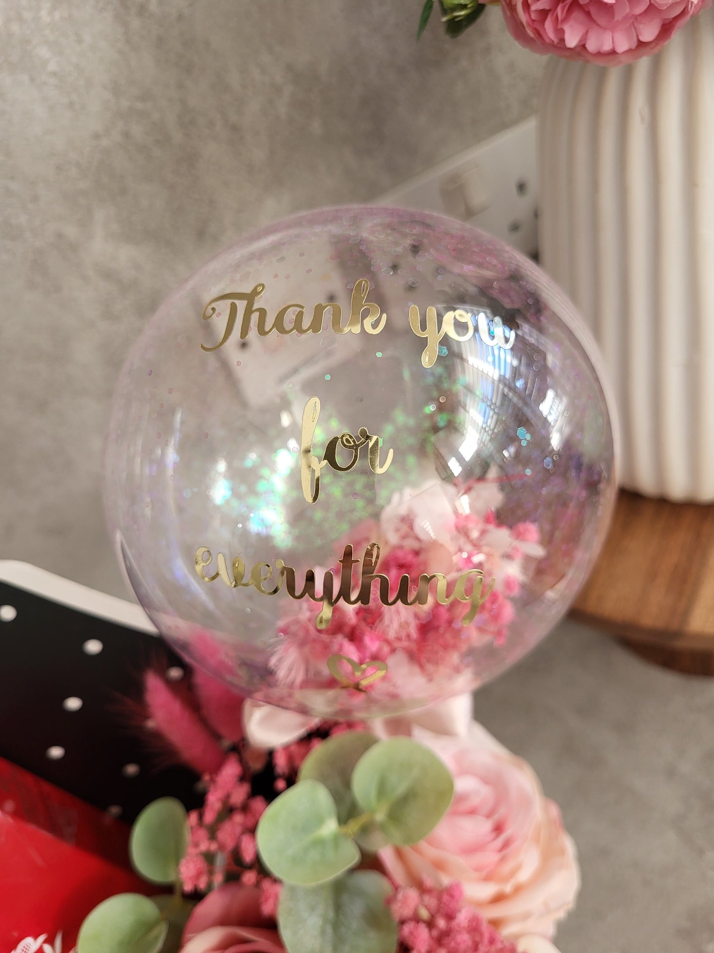 Personalised Mini Bobo, Flowers, Chocolate Gift.