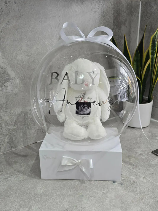 Baby rabbit announcement balloon