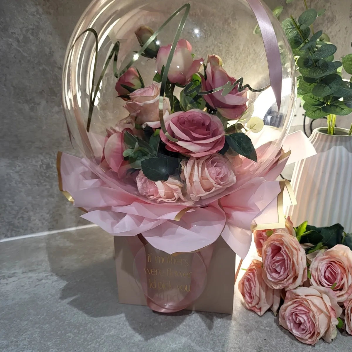 Pink Roses Bouquet Balloon