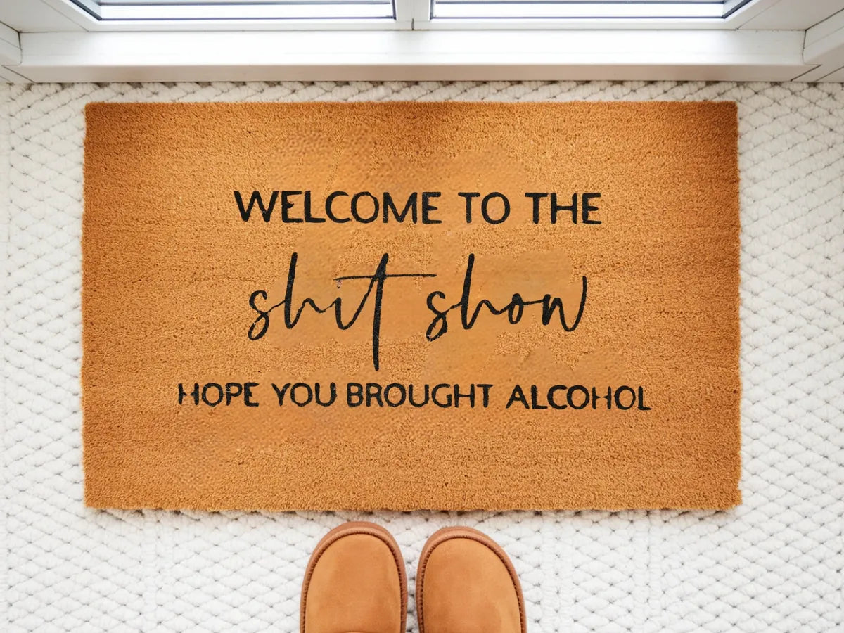 welcome to the shit show door mat