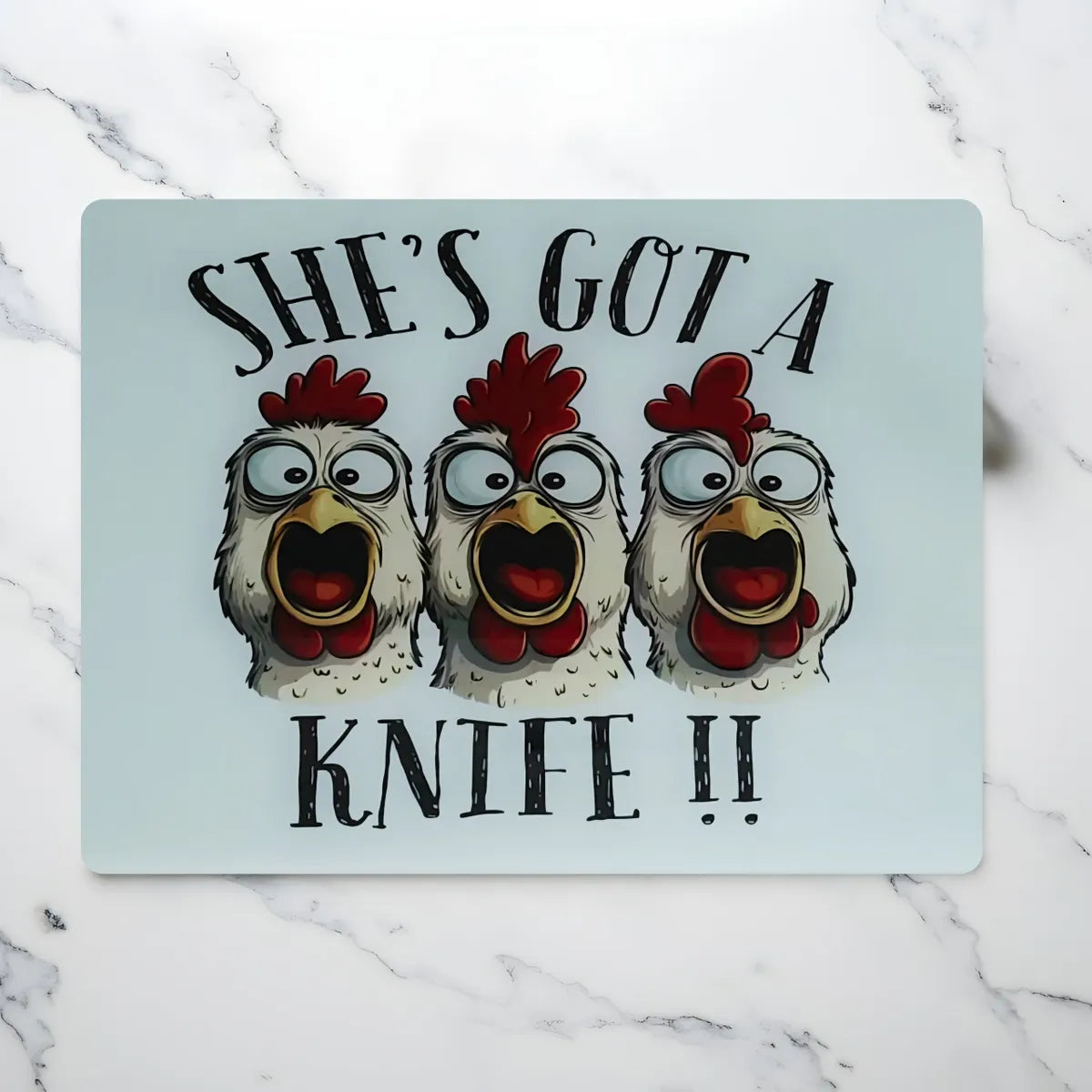 She's Got A Knife Glass Cutting Board