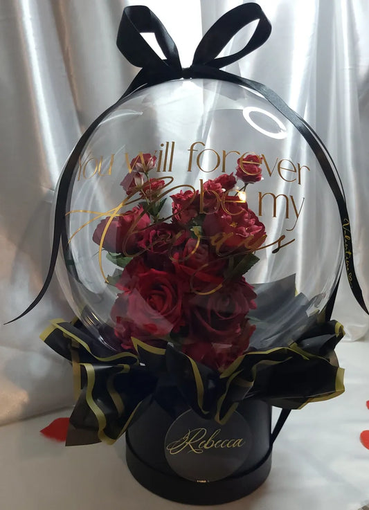 Stunning red roses bouquet balloon