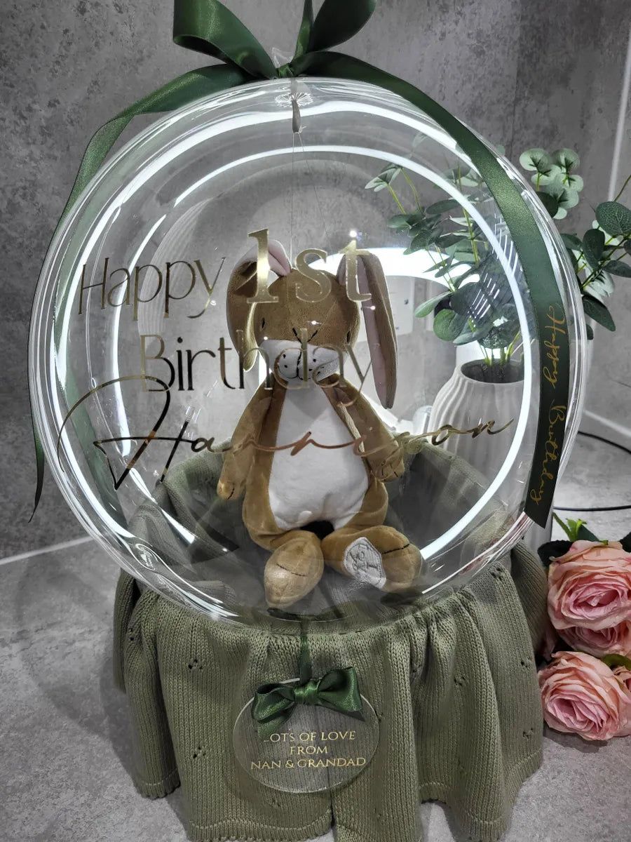 Personalised Birthday Balloon Gift: Nutbrown Hare