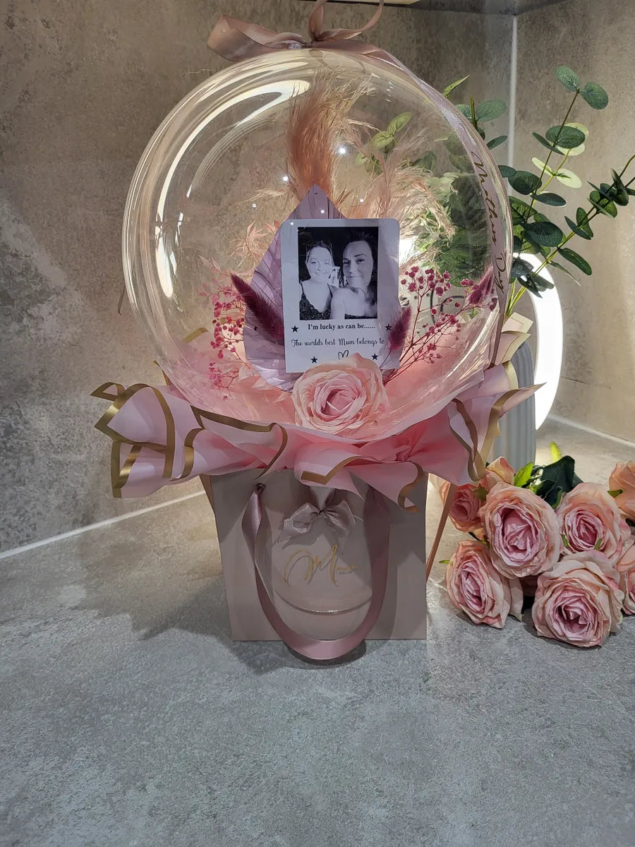 Picture Perfect Pink dried Flower Balloon Bouquet