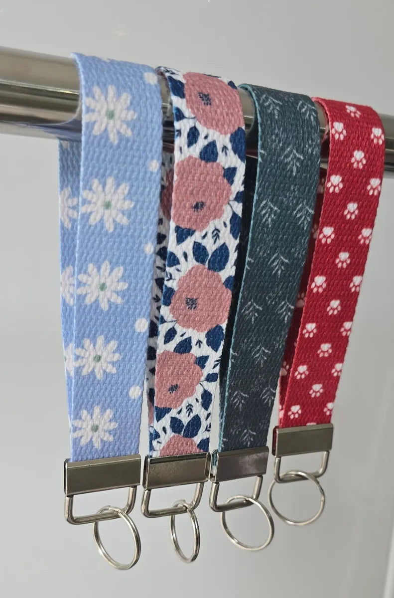 Canvas Wristlet keychain, wrist lanyard keychain