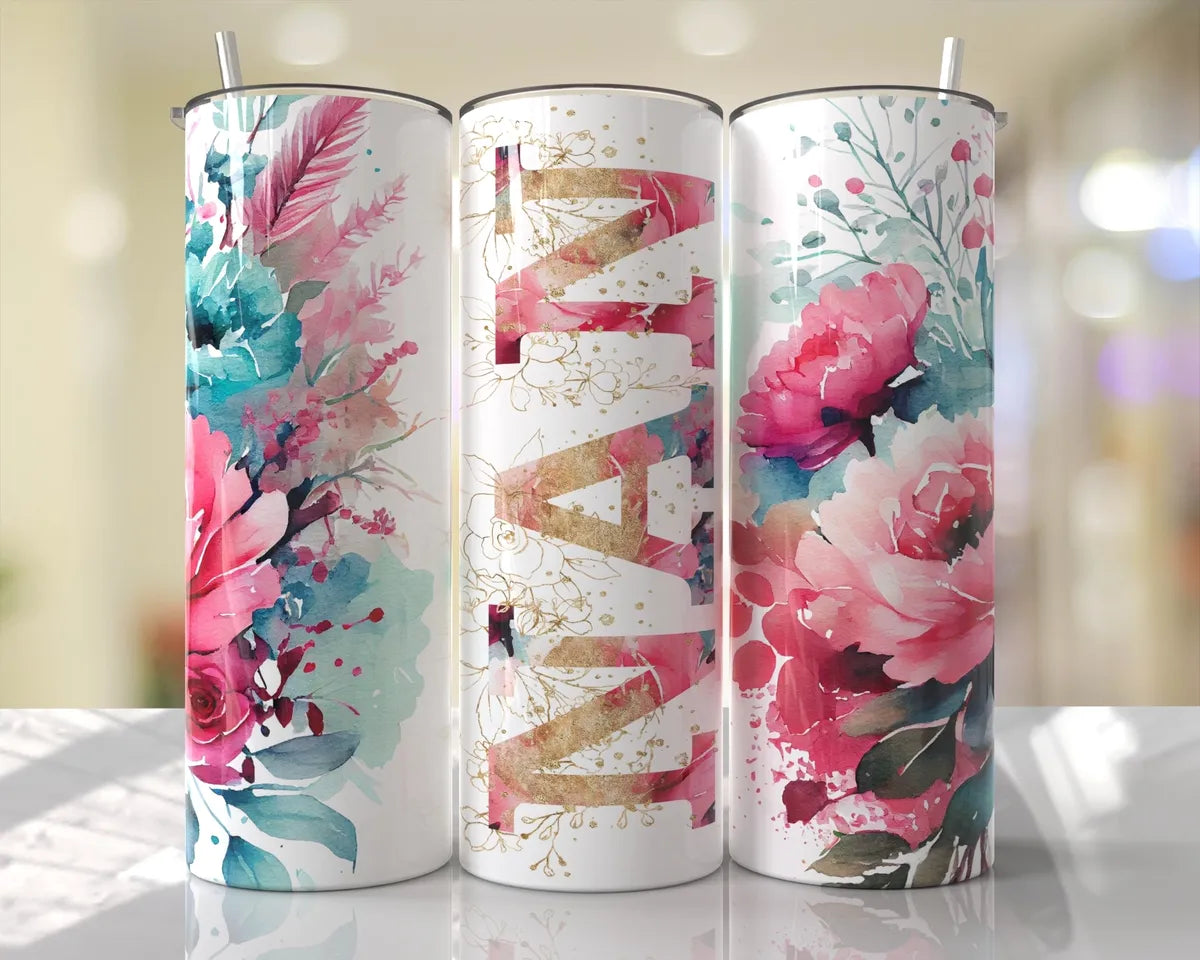 Floral Mum 20oz Skinny Tumbler, Mother's Day Gift