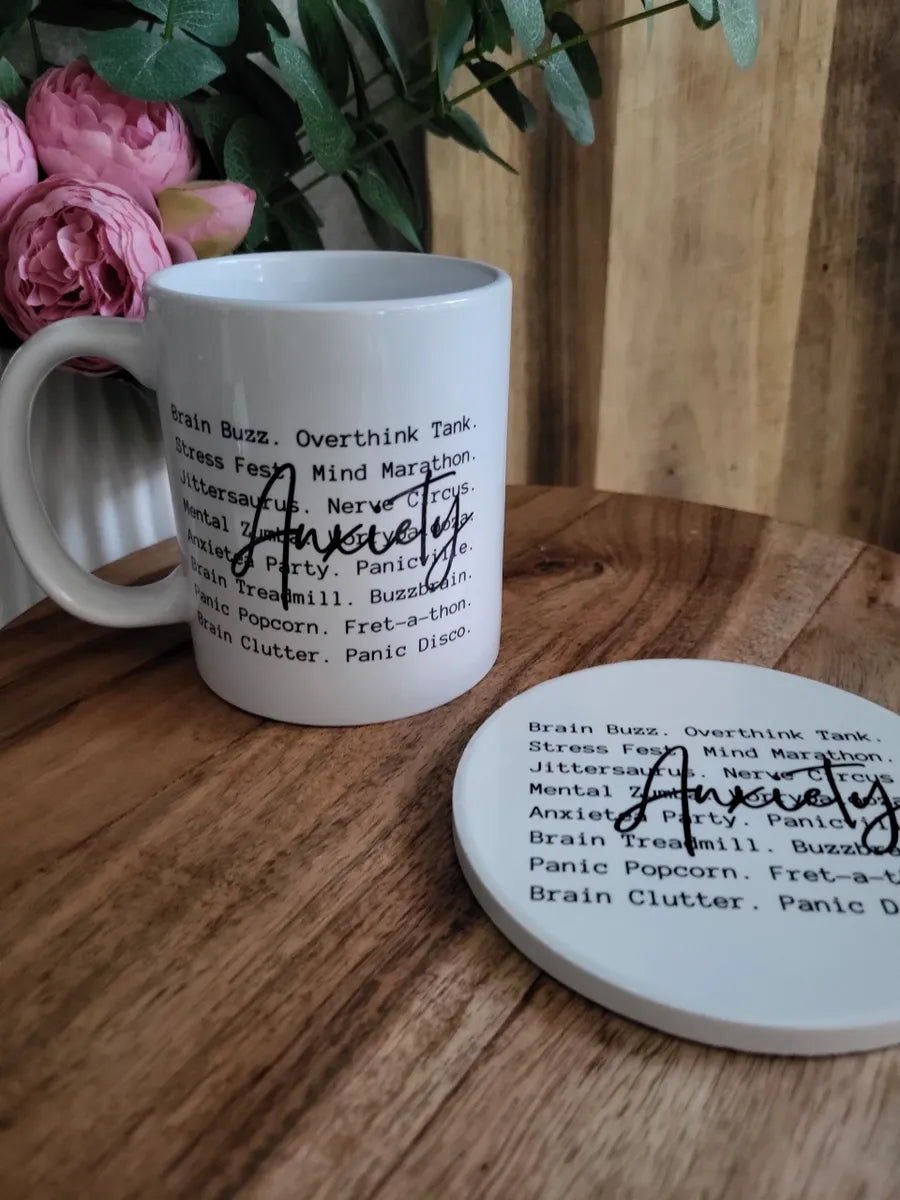 Anxiety mug, Coaster Or Set