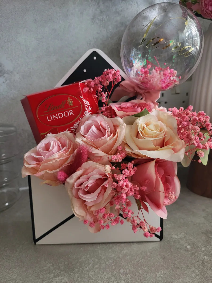 Personalised Mini Bobo, Flowers, Chocolate Gift.