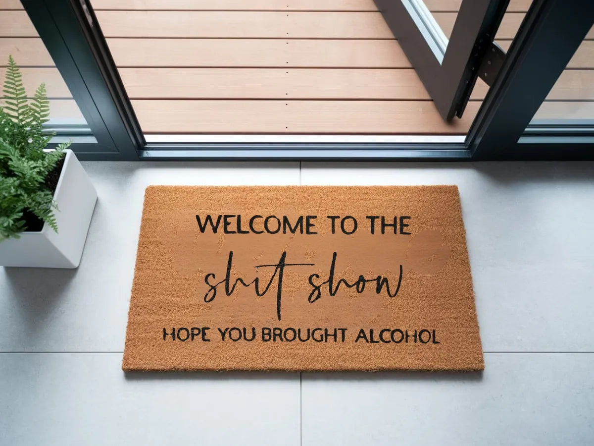 welcome to the shit show door mat