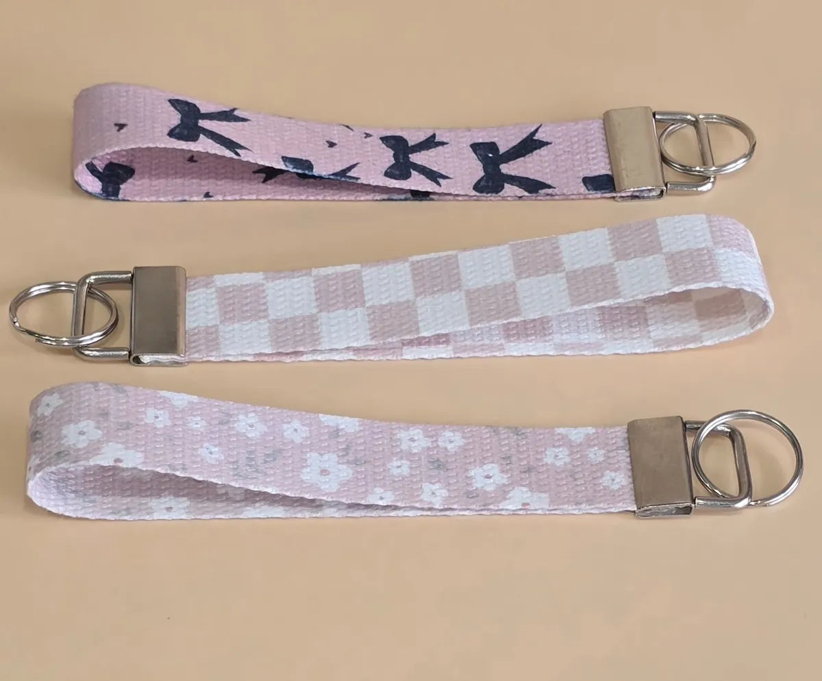Canvas Wristlet keychain, wrist lanyard keychain