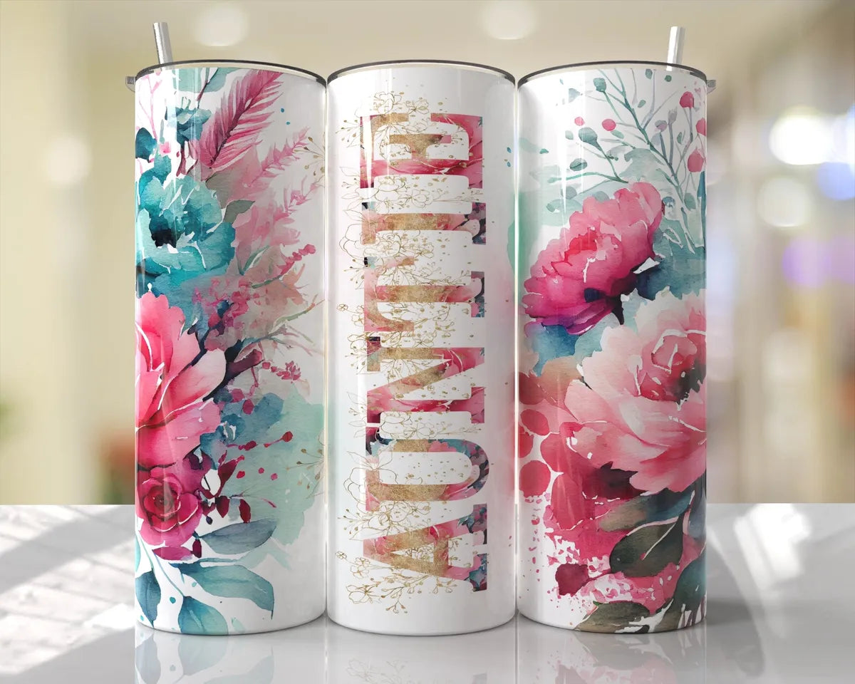 Floral Mum 20oz Skinny Tumbler, Mother's Day Gift