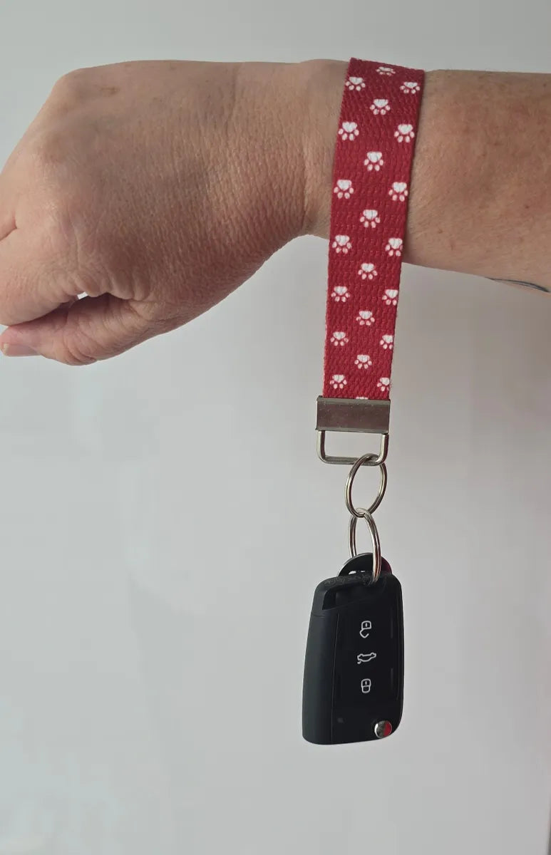 Canvas Wristlet keychain, wrist lanyard keychain