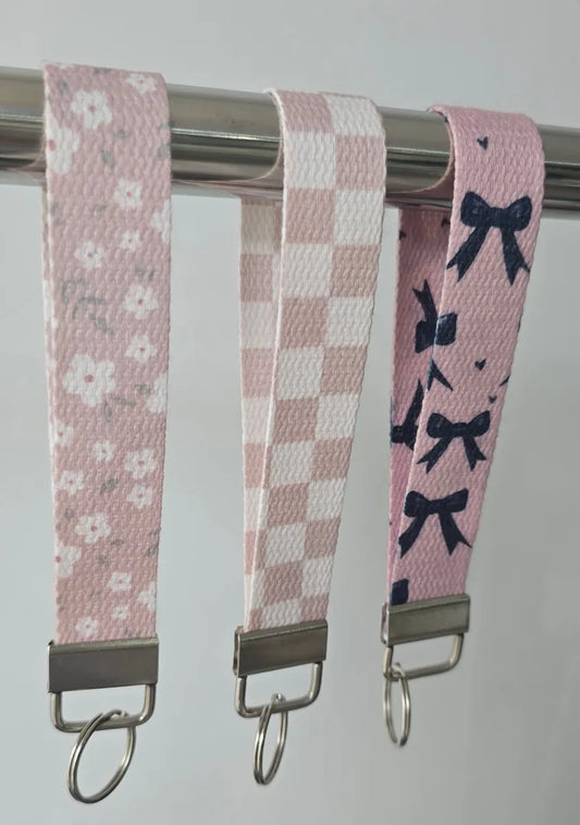 Canvas Wristlet keychain, wrist lanyard keychain